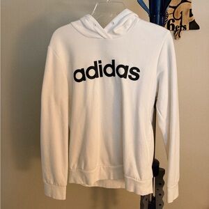 Adidas Classic White Hoodie with Black Logo